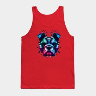 Olde English Bulldogge Ink Dot Watercolor Artwork Tank Top